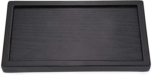 Miniatura 8 de Bandeja de té con forma rectangular de madera maciza versátil para té, café, aperitivos, comidas, bandeja para servir, platos de restaurante, color