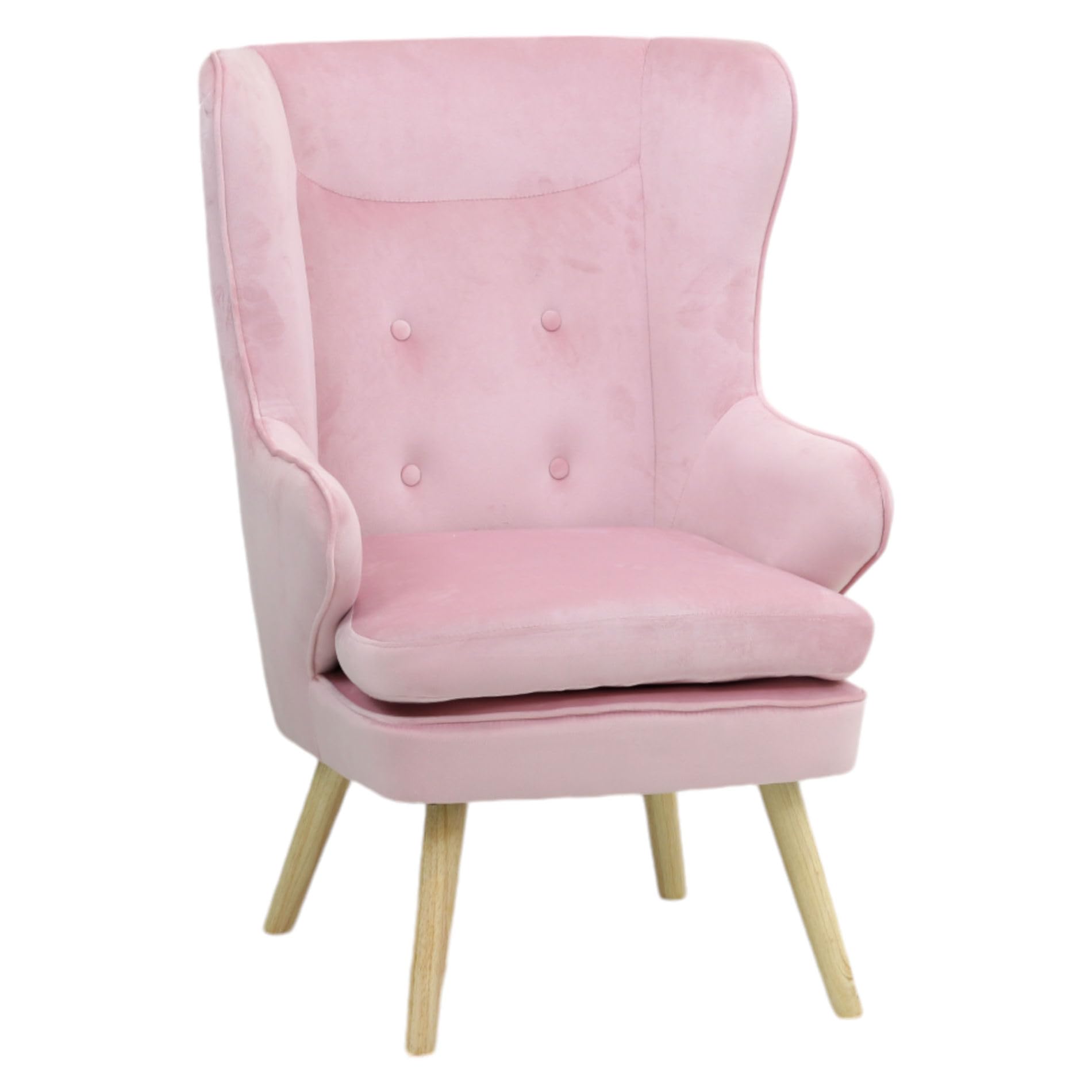 Totò Piccinni Poltrona SUSAN classica comoda con braccioli e schienale alto per un massimo Relax (Velluto Rosa)