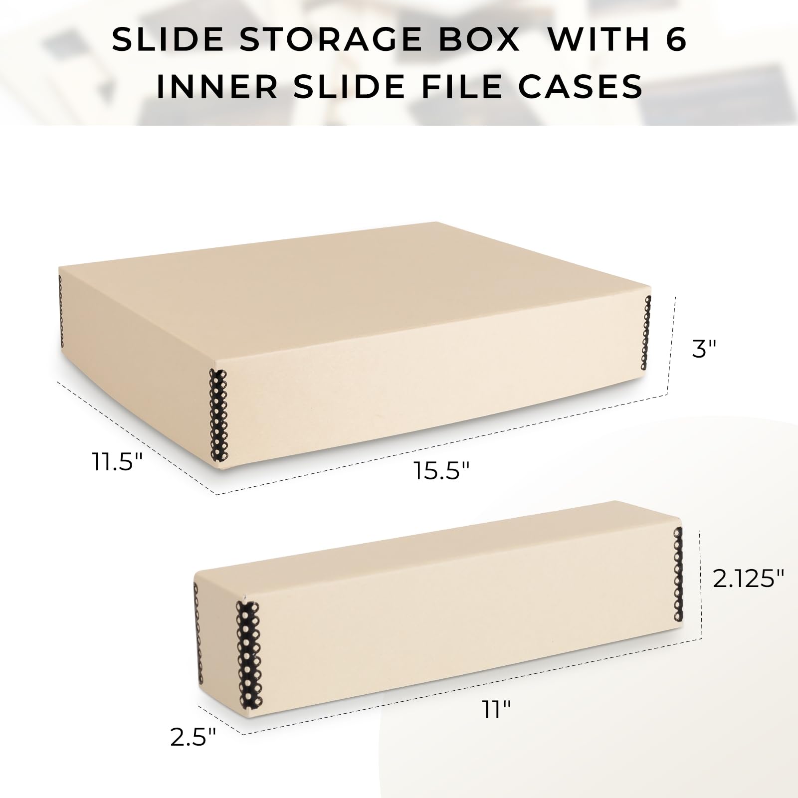 Golden State Art, Aufbewahrungsbox für Aktenschieber, säurefreier Metallrand, Organizer mit 6 Innenhüllen, für bis zu 840 Filme, zum Aufbewahren