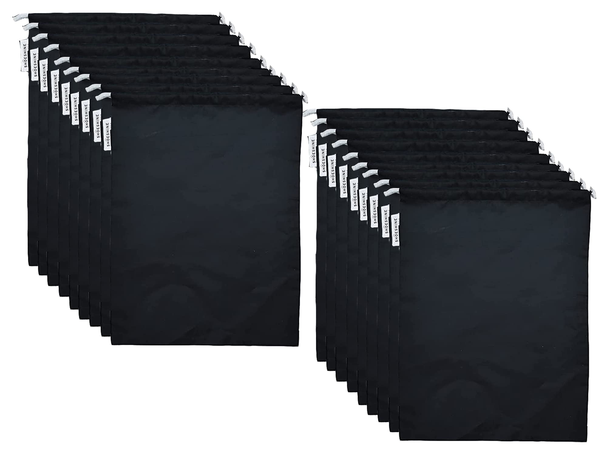 SHOESHINE Washable Shoe Bags Long Lasting Nylon Fabric Soft & Smooth Travel Shoes Pouch - 18 Pcs Grey Storage Shoe Cover