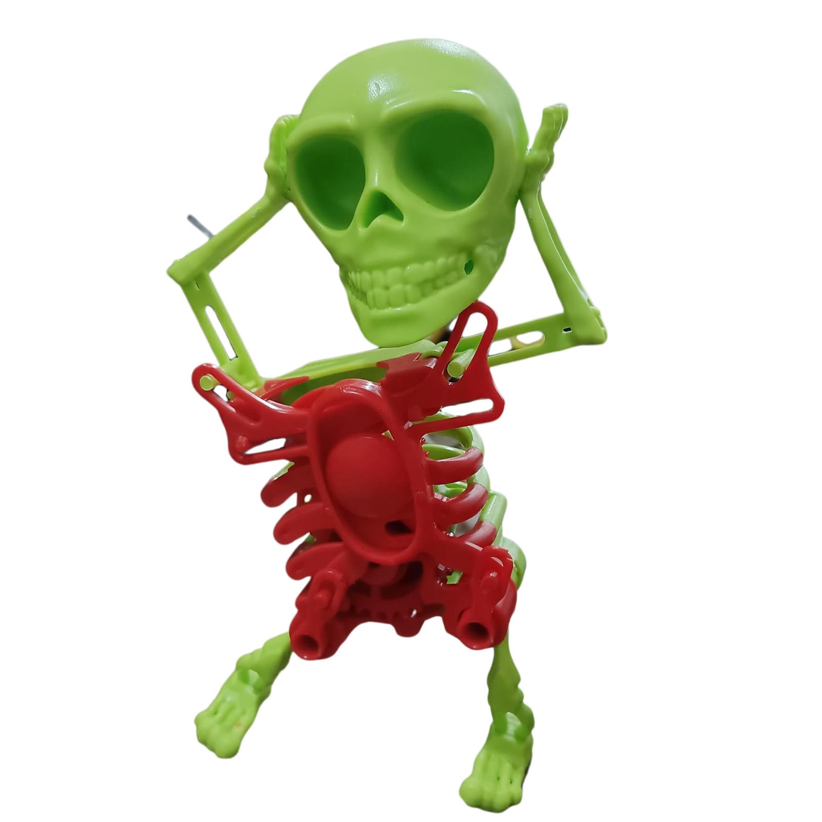 ELBME Dancing and Swinging 3D Skull Toy, Funny Wind Up Skeleton Dancing Toys, Mini Skeleton Model, Relief Stress Swinging Animated Dancer, Dancing Skeleton Desktop Ornament Color - Green & Red (B0DBVLK24Z) Amazon Price History, Amazon Price Tracker