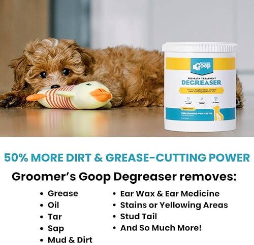 Miniatura 6 de Groomers GOOP Desengrasante para mascotas con vitamina E y aloe vera crema desengrasante para perros cachorros gatos y gatitos removedor de aceite y