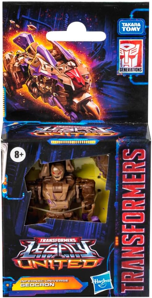 Transformers Legacy United Core Class Infernac Universe Geocron, 3.5-inch Converting Action Figure, 8+