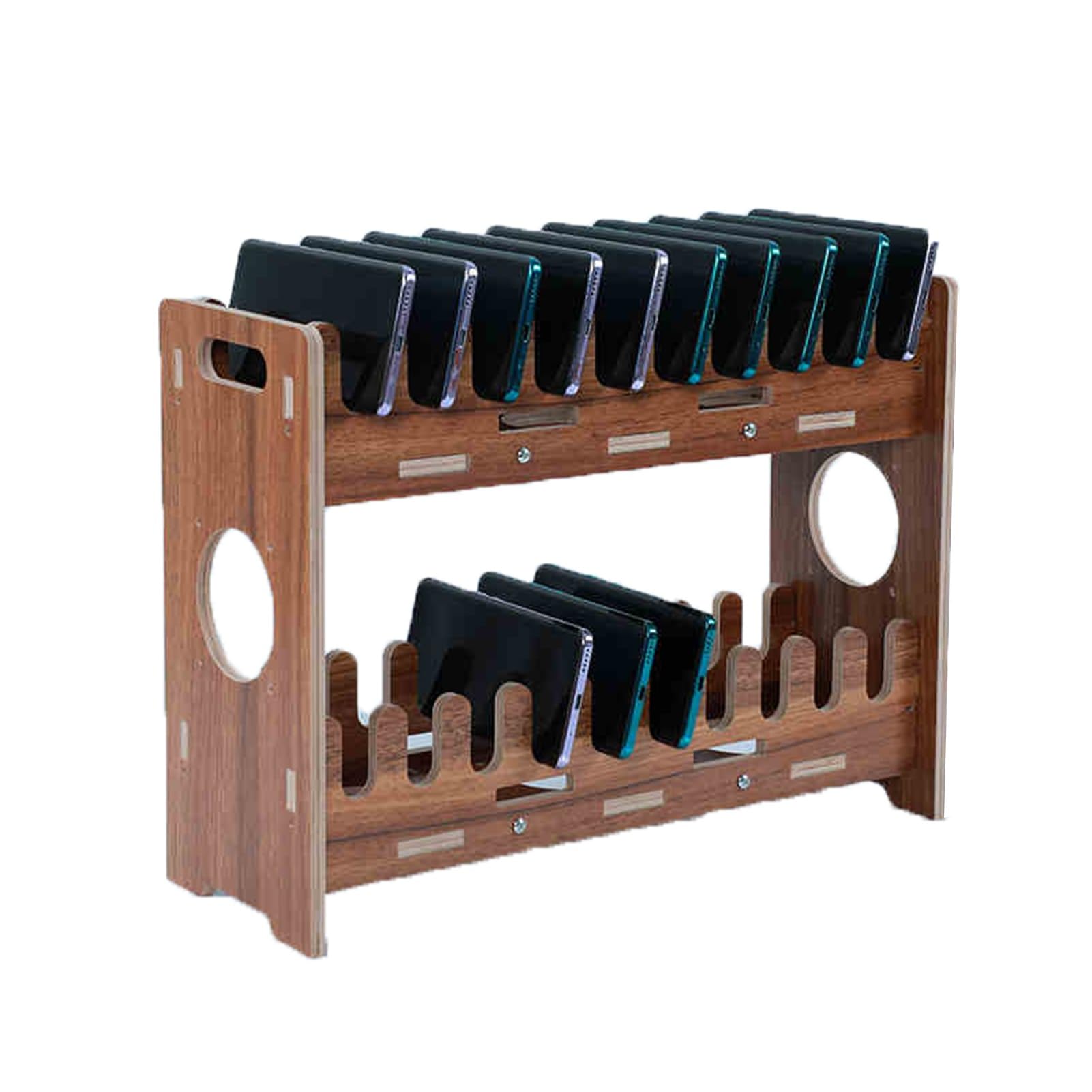 Mobile Phone Storage Cabinet Wooden Mobile Phone Desktop Storage Rack Mobile Phone Storage Cabinet,Wooden Structure Thickened Board Open Storage,Suitable for School Office and Factory(40 grids)