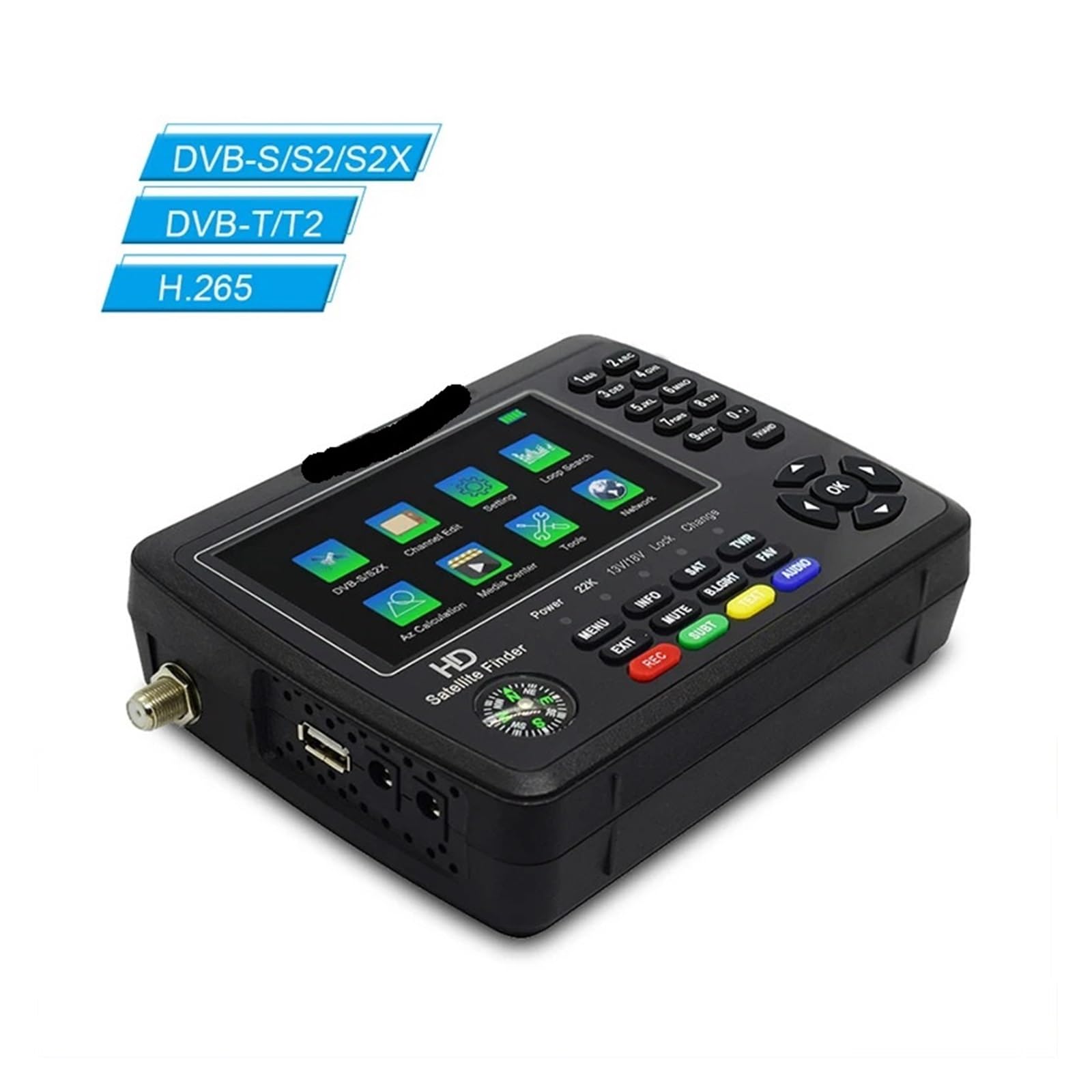 V10 Finder MAX+ 8MP - Localizador de satélite portátil HD DVB-S/S2/S2X/AHD H.265, medidor señal Digital Larga Espera