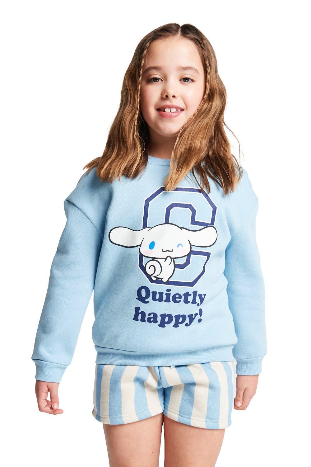 Brand Threads - Kids Sweater & Shorts Set - Cotton - Blue - 8-9 Years
