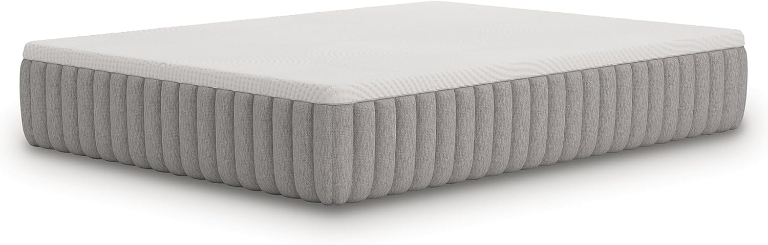 Signature Design by Ashley Terra Sleep Soft 14 Inch Antimicrobial Natural Talalay Latex Foam Hybrid Mattress with Temperature Regulating for Pressure Relief, Queen, Fiberglass-Free, Mattress in A Box
