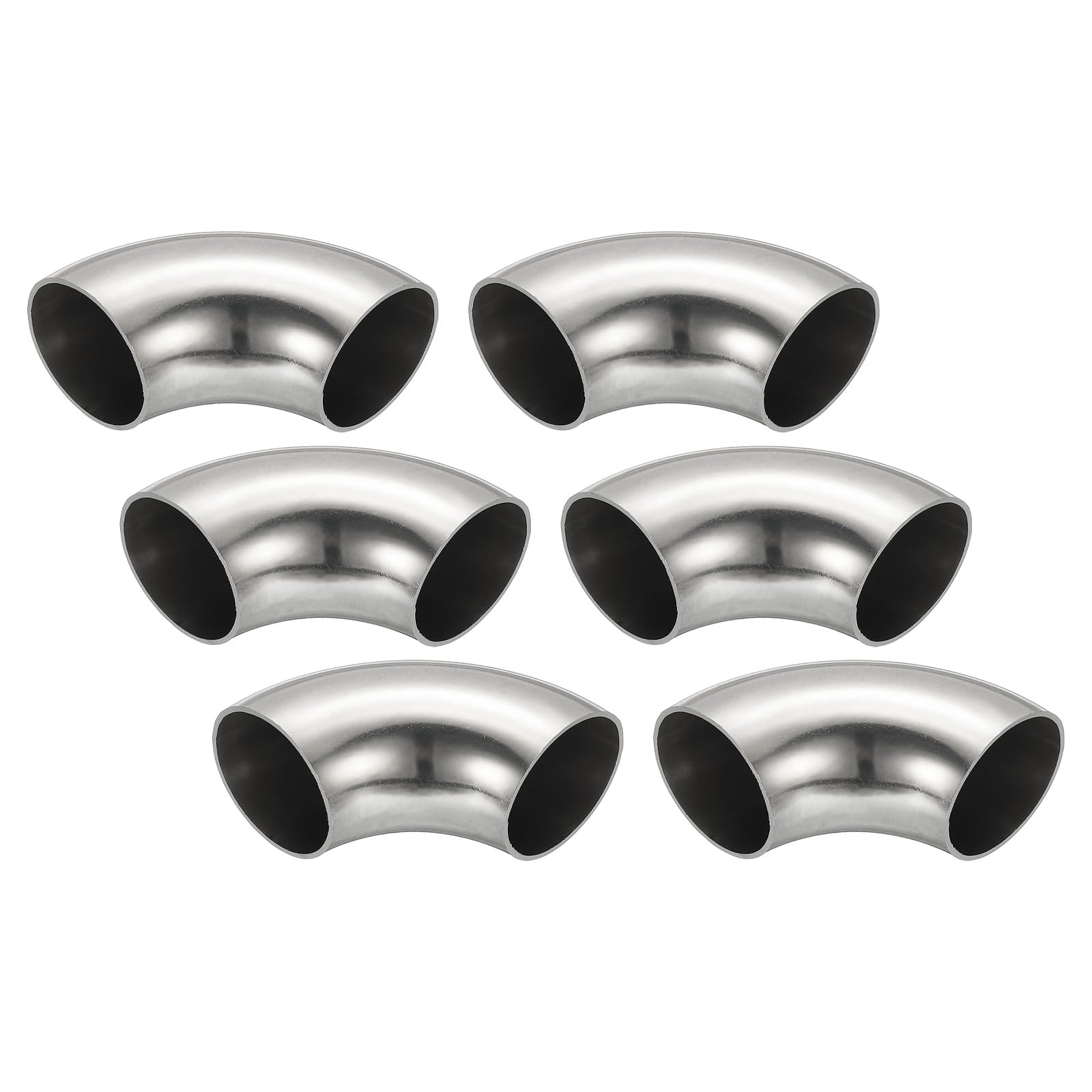 PATIKIL 6pcs Coude À 90 Degrés Mandriné, 38mm OD Coude En Acier Pour Échappement Raccord De Tuyauterie D'échappement 304 Acier Inoxydable pour Exhaust Pipe Stair Handrail HVAC