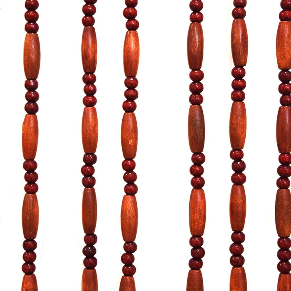 HAPPLiGNLY 36 Strands Beaded Door Curtains for Doorways Wood Bead String Curtain for Room Dividers Entrance Bedroom Retro Décor -35.5