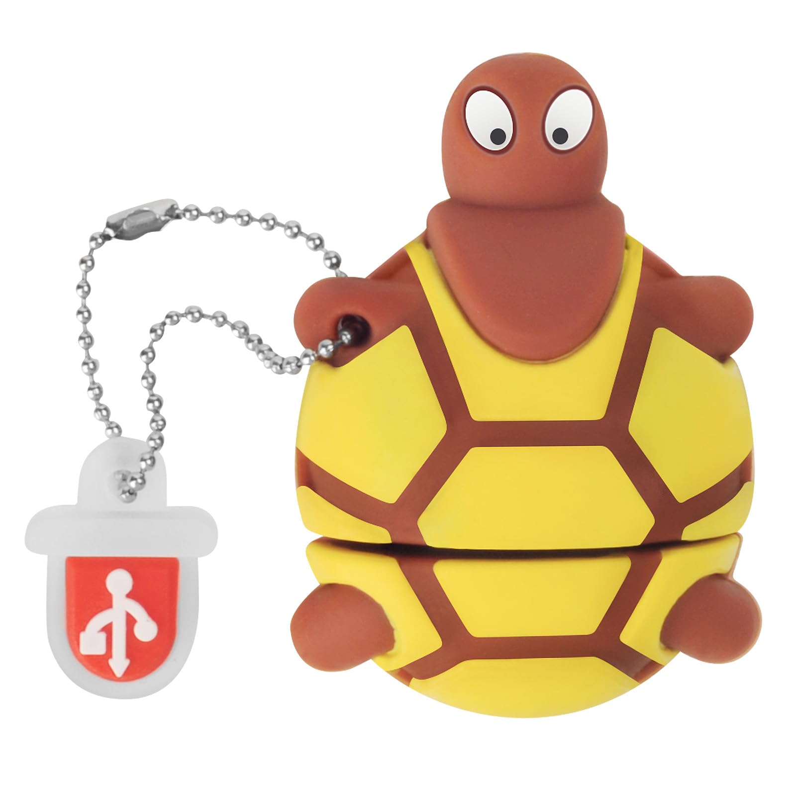 BORLTER CLAMP 64GB USB Flash Drive Cute Turtle-Shaped, Funny Memory Stick Cute USB 2.0 Drive Novelty Thumb Drive for External Data Storage, Brown
