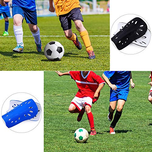 Yourjoy 2Pk Soccer Shin Pad, Children's Soccer Shin Pad, Football Match Perforated Breathable Protective Pad, Suitable For Years Youth, Child,Teenagers, Boys, Girls (2 Pair Blue & Black) #TOP4