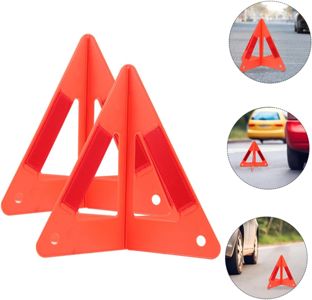 GLEAVI 3pcs Emergency Road Reflective Warning Triangles Car Safety Kit Triangles for Vehicles