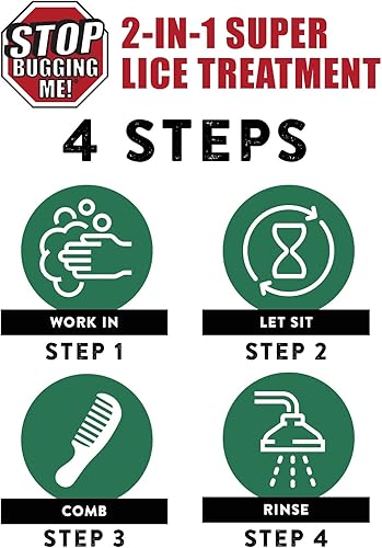 Miniatura 4 de Stop Bugging Me! Champú en gel de tratamiento súper natural 2 en 1 para piojos, 8 onzas  Elimina de forma segura los piojos y los huevos