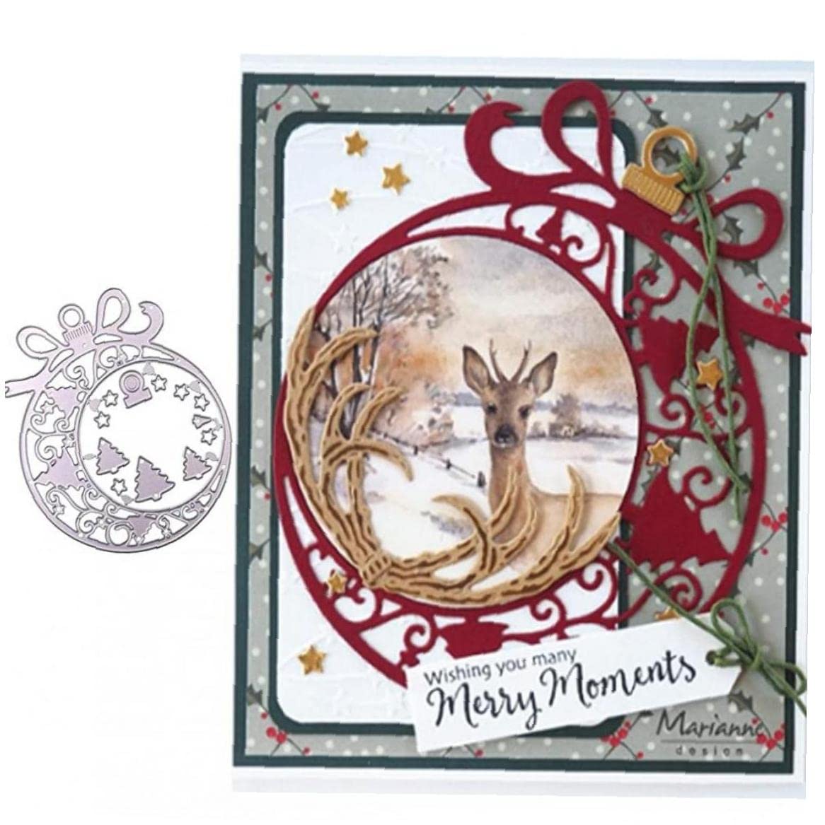 Froiny Christmas Ornament Die Cuts Snowflake Background Layering Cutting Die For Card Album Making Tools Scrapbooking Diy Decoration