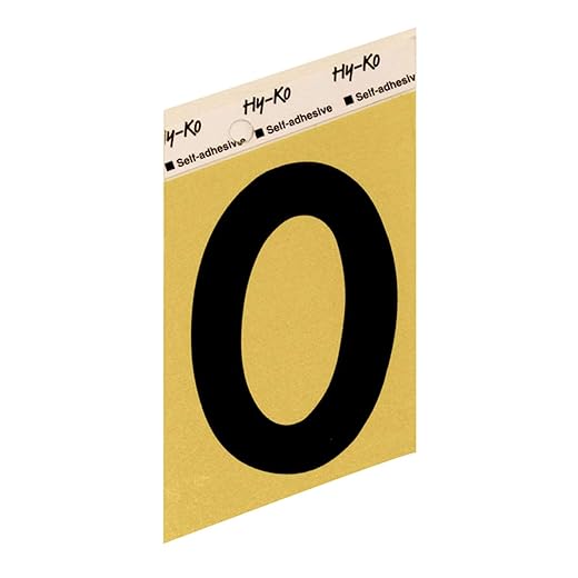 Hy-Ko GG-25/0 Self-Adhesive Aluminum Number, 3.5", Black/Gold