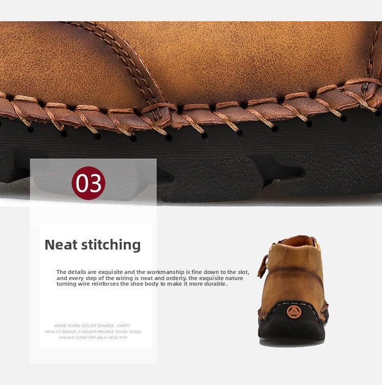 Matufit Shoes for Men, Men's Leather Waterproof Non-Slip Fashionable Orthopedic Shoes, Side Zip Slip-On Flats4