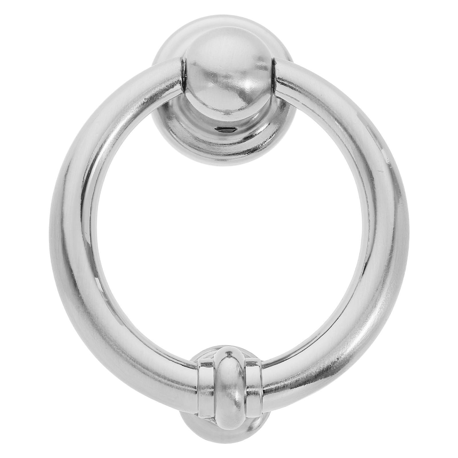 GETAJGHSD Ring Door Knocker Zinc Alloy Door Front Knocker European Style Modern Minimalist Design Silver Loud Sound Exterior Home Shops