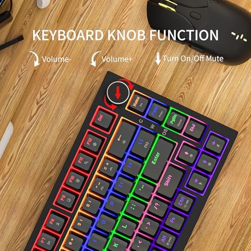 Image of Newmen GM326 Mechanical Keyboard,75% Percent Gaming Keyboard,Wired Keyboard