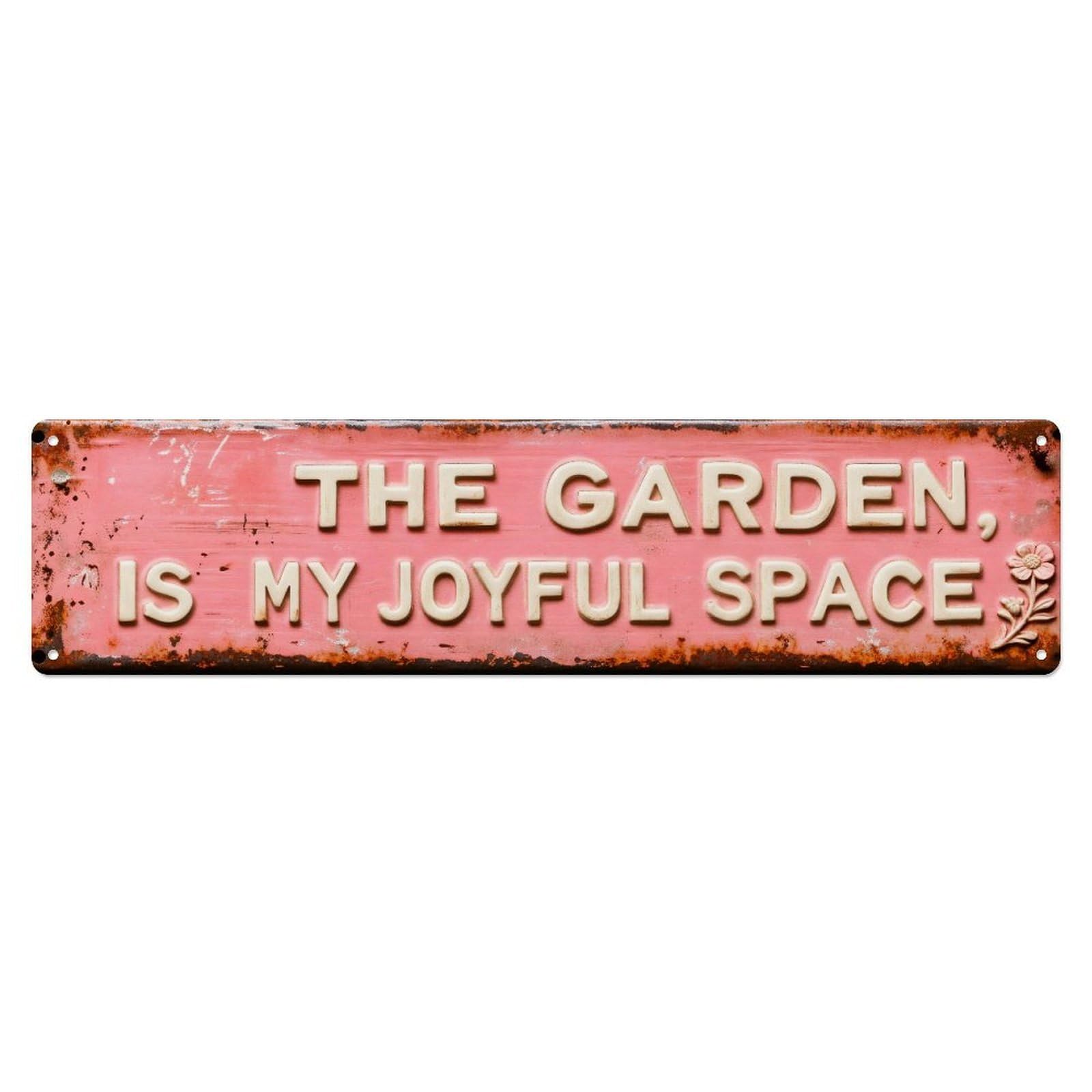The Garden Is My Happy Place Tin Sign Vintage Metal Sign Home Bar Garden Indoor & Outdoor Wall Decor Retro Metal Poster 4x16 Inch