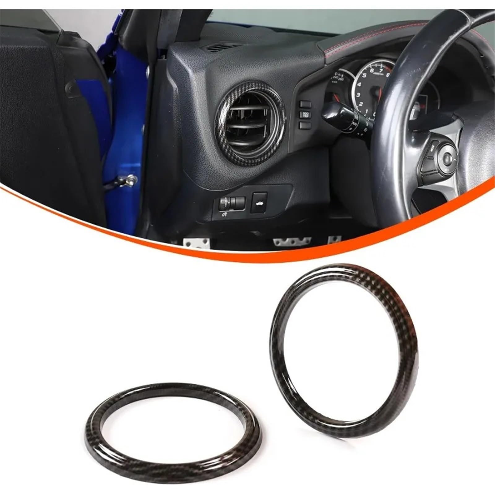 Naklejki dekoracyjne na boczne drzwi Pasuje do Toyota 86 GT86 Pasuje do Subaru BRZ 2012-2020 deska rozdzielcza samochodu boczny nawiew dekoracyjny pierścień pokrywa tapicerka(Matte balck)