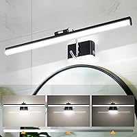 Vista 10 de Modern Black Bathroom Light Fixtures 16.3 inch Led Vanity Lights,8W,Rotatable & Dimmable Bar Bathroom Lighting fixtures Over Mirror,4000K Natural