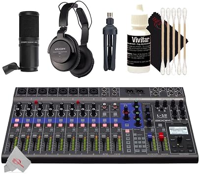 Zoom LiveTrak L-12 12-Channel Digital Mixer Multitrack Recorder with Zoom ZDM-1 Recording Kit