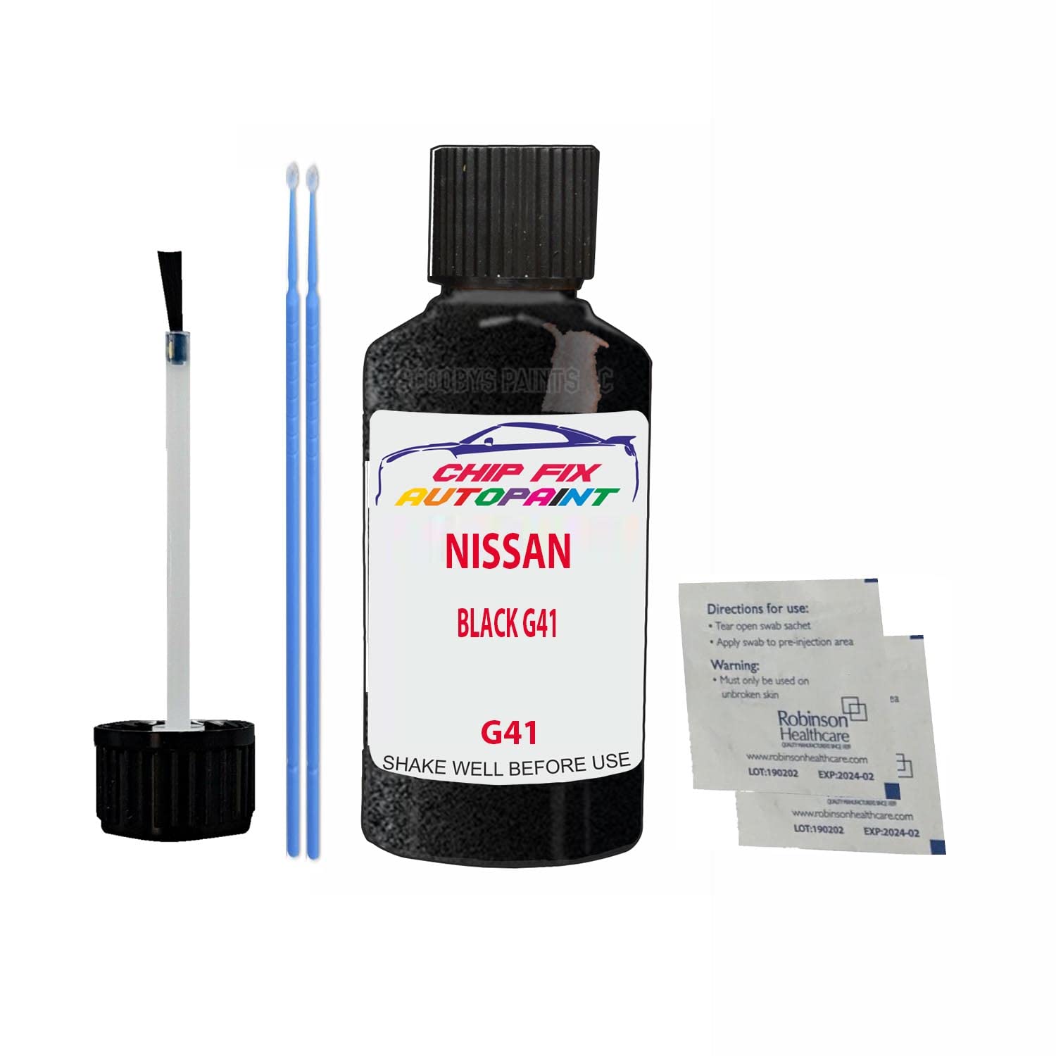 Scoobys Paints Back In The Mix Black G41 Touch Up Paint For Nissan Xtrail G41 2005-2022 30Ml Bottle Brush Scratch Stone Chip Repair Pen