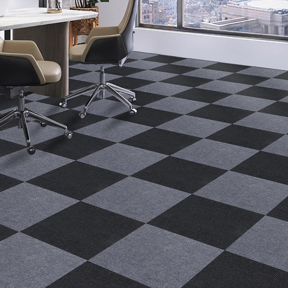 Dalles de Moquette Auto-Adhésives, 30X30 CM, Moquette Autoplombante pour Salon, Chambre, Bureau, Revêtement de Sol Antidérapantes et Résistantes,Gris 1,30 Pièces