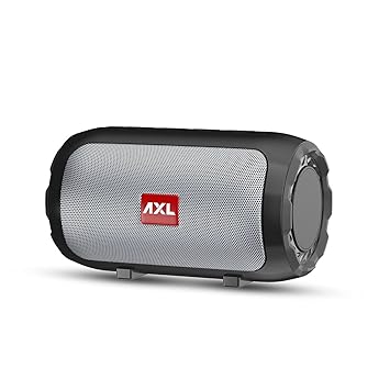 AXL Portable 5W Bluetooth Speaker with FM Antenna, Bluetooth 5.0,Built-in Mic, USB/SD Card/AUX Support & Wireless Connectivity Compatible with Smartphones, Tablets & Laptop (Black)