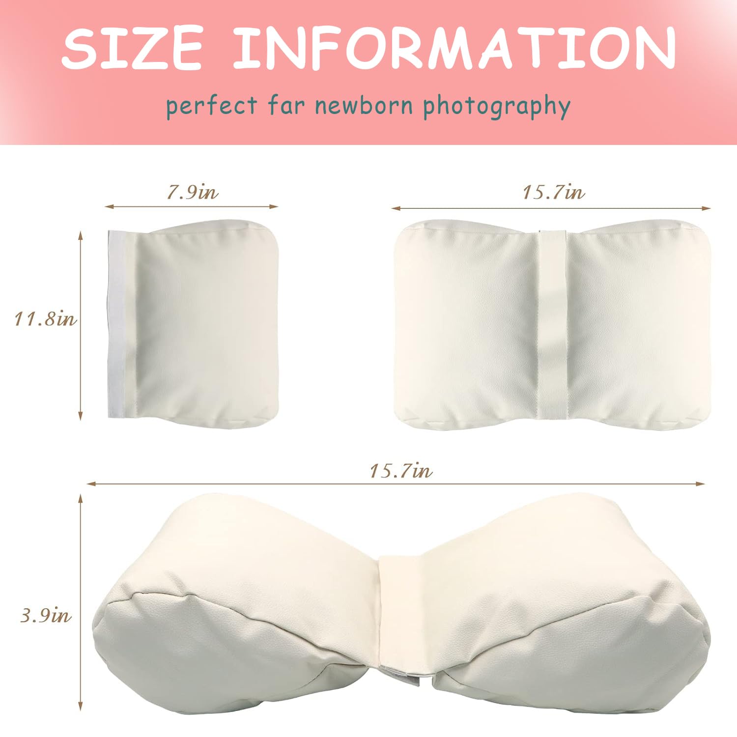 Apoyos de fotografía para recién nacidos Mariposa Posando Cojín Cesta Relleno y Posicionador para Bebés DIY Recién Nacido Fotografía Profesional Prop Blanco