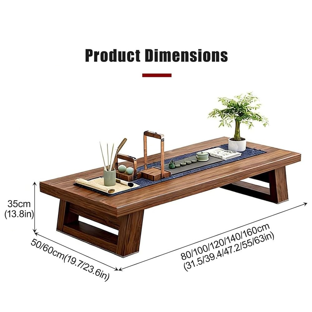 Tavolo da meditazione da pavimento, tavolo basso in legno massello per seduta, tavolo da altare per aree relax casa, design minimalista, ideale per meditazione e relax