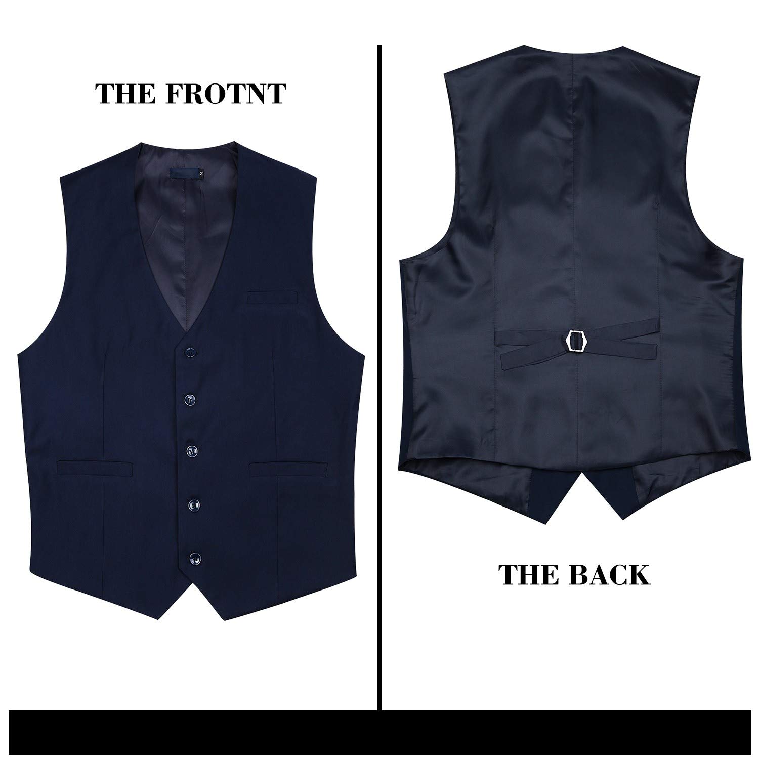 Enlision Chaleco de Vestir Hombre Elegante Chalecos Traje de Boda Color Liso Chaleco Formal de Negocio con Bolsillo