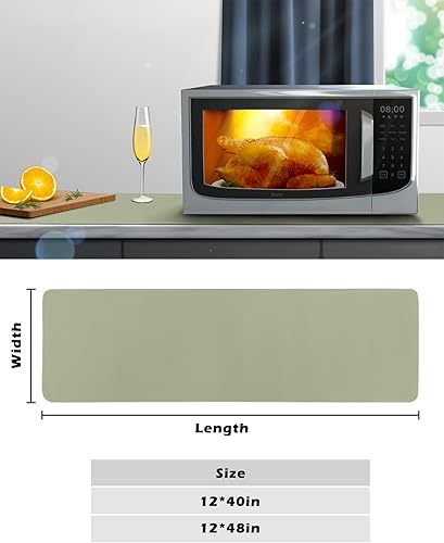 Miniatura 5 de Salvamanteles y camino de mesa resistentes al calor, color verde salvia, protector de mesa para ollas calientes, manteles individuales impermeables