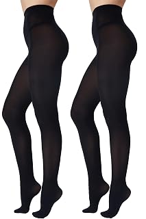 2 Pairs Women's 80D Opaque Tights, Soft Run-Resistant High Waisted Pantyhose, Solid Color Tights With 28 Colors - Amazon product rated Grade A