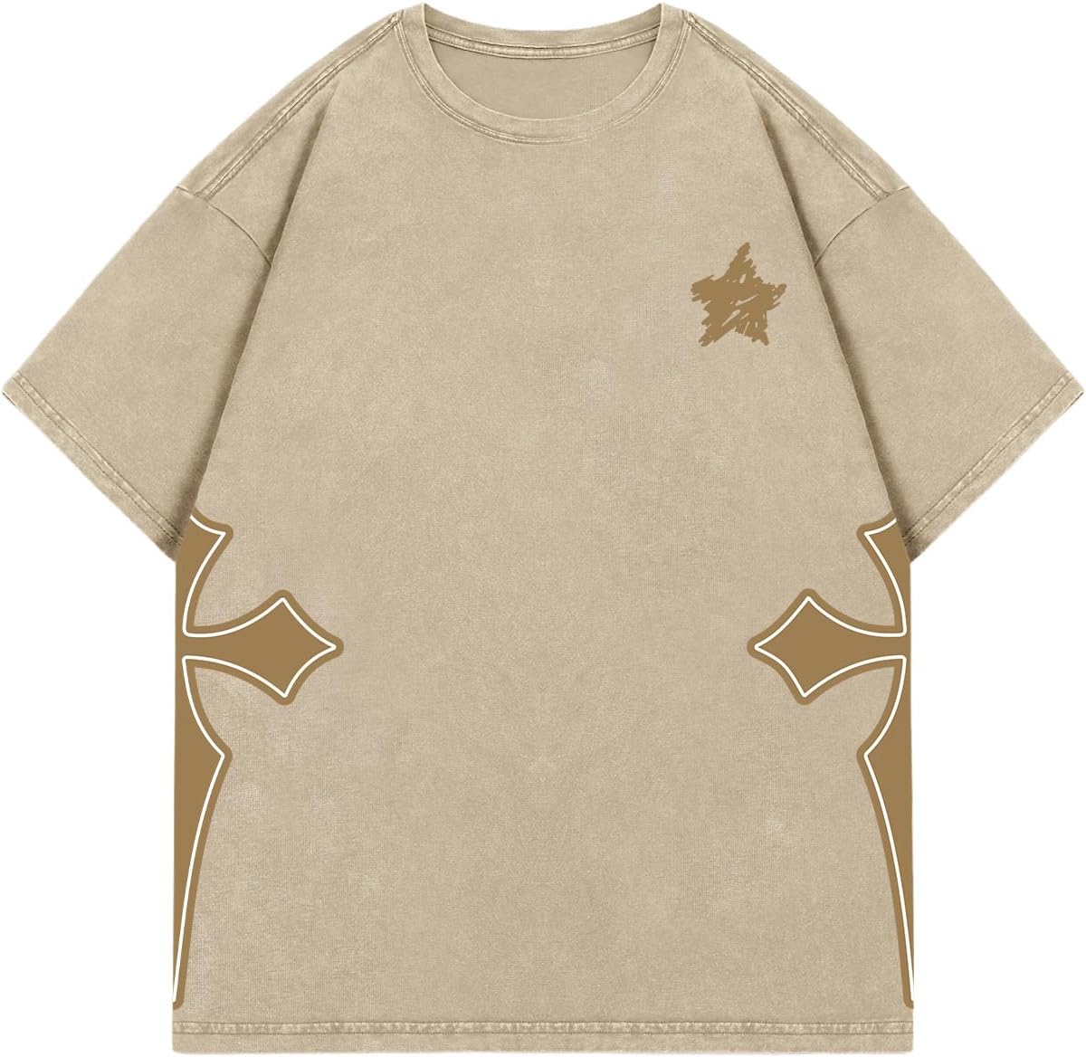 SOLY HUX Men's Goth T Shirt Y2k Graphic Tees Short Sleeve Crewneck Vintage Streetwear Shirts