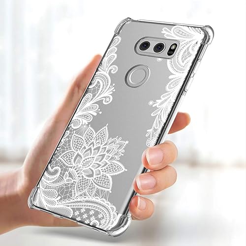 Miniatura 5 de Funda para LG V30, para LGV30s/V30Plus/V35/V35 ThinQ 2017 lanzamiento a prueba de golpes transparente floral suave flexible TPU delgada cubierta de
