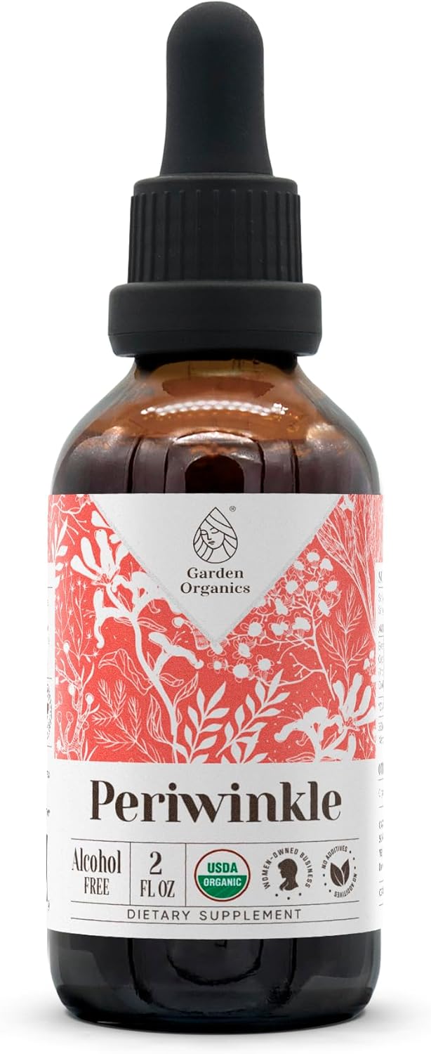 Periwinkle USDA Organic Alcohol-Free Extract | Dietary Supplement, High-Potency Tincture | Natural Certified Organic Periwinkle (Vinca Major) Dried Herb (2 oz)