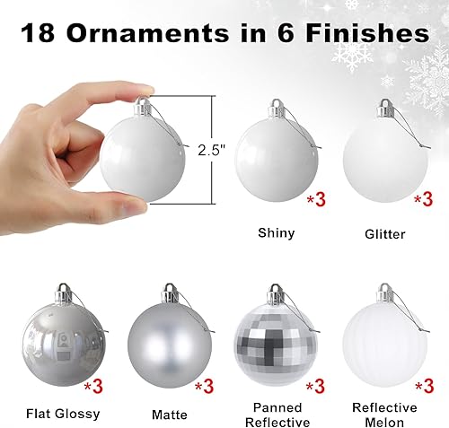 Vista 81 de 18 esferas medianas decorativas navideñas para árbol de Navidad, inastillables, para colgar, color púrpura, 2.5 pulgadas, paquete de 18