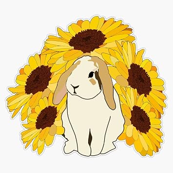 EB Store Sunflower And Rabbit Vinyl Waterproof Sticker Decal Car Laptop Wall Window Bumper 5