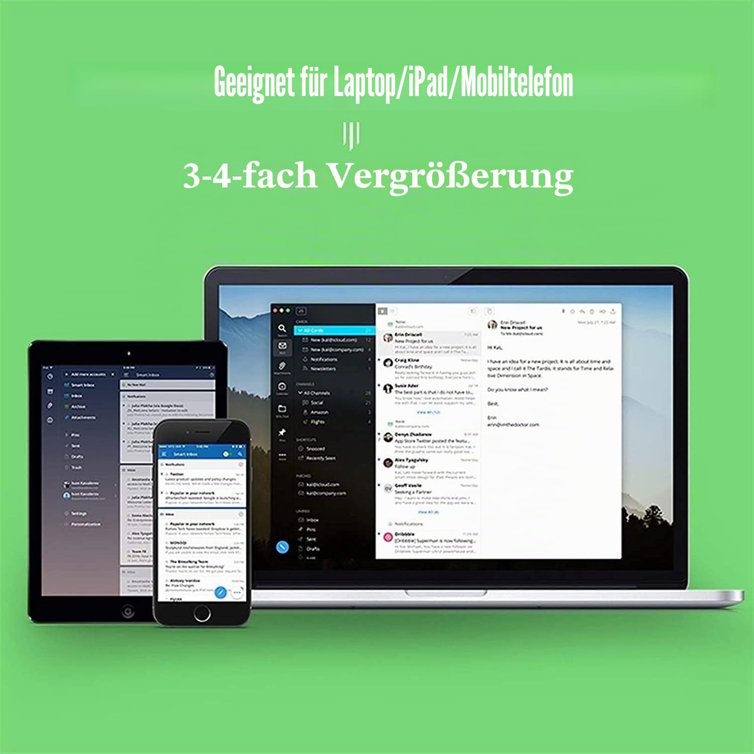 Laptop-Bildschirmlupe, Laptop-Bildschirmlupe für Sehbehinderte und Senioren, für Handys und Laptops, unverzichtbar für ältere Menschen