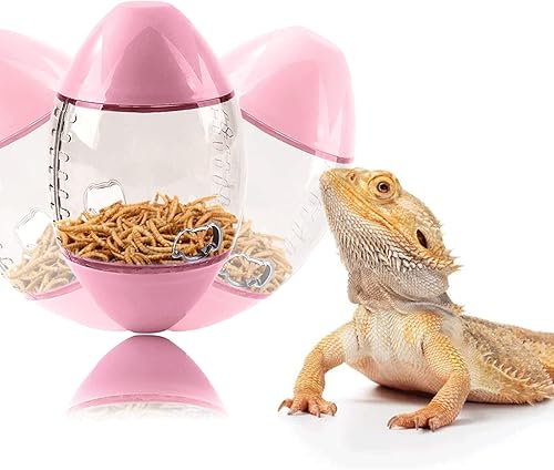 Miniatura 5 de ALI2 Alimentador de lagartos, juguetes de enriquecimiento de dragón barbudo, juguetes interactivos para reptiles con forma de rugby, juguetes para
