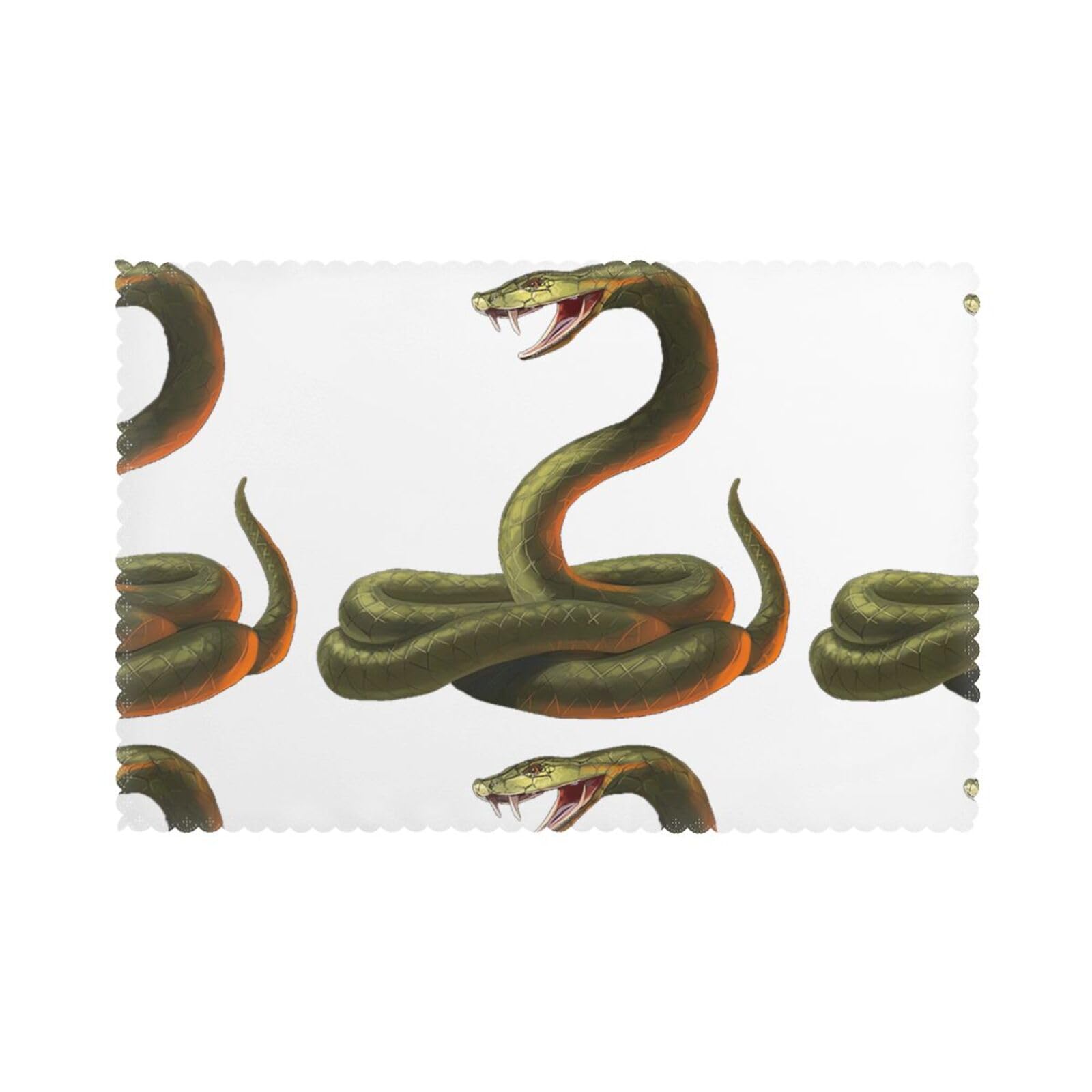 YYHWHJDE Snake Prints Placemats Set of 6 12x18in - Elevate Every Meal with Durable & Customizable Table Layers