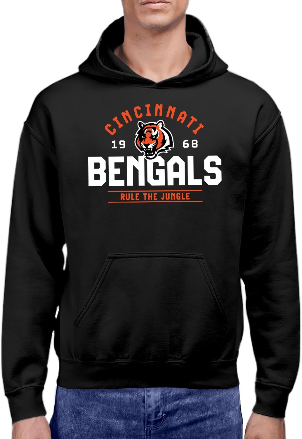 Hybrid Sports NFL - Cincinnati Bengals - Team Motto - Men's and Women's Pullover Hooded Fleece Sweatshirt - Size X-Large - Black