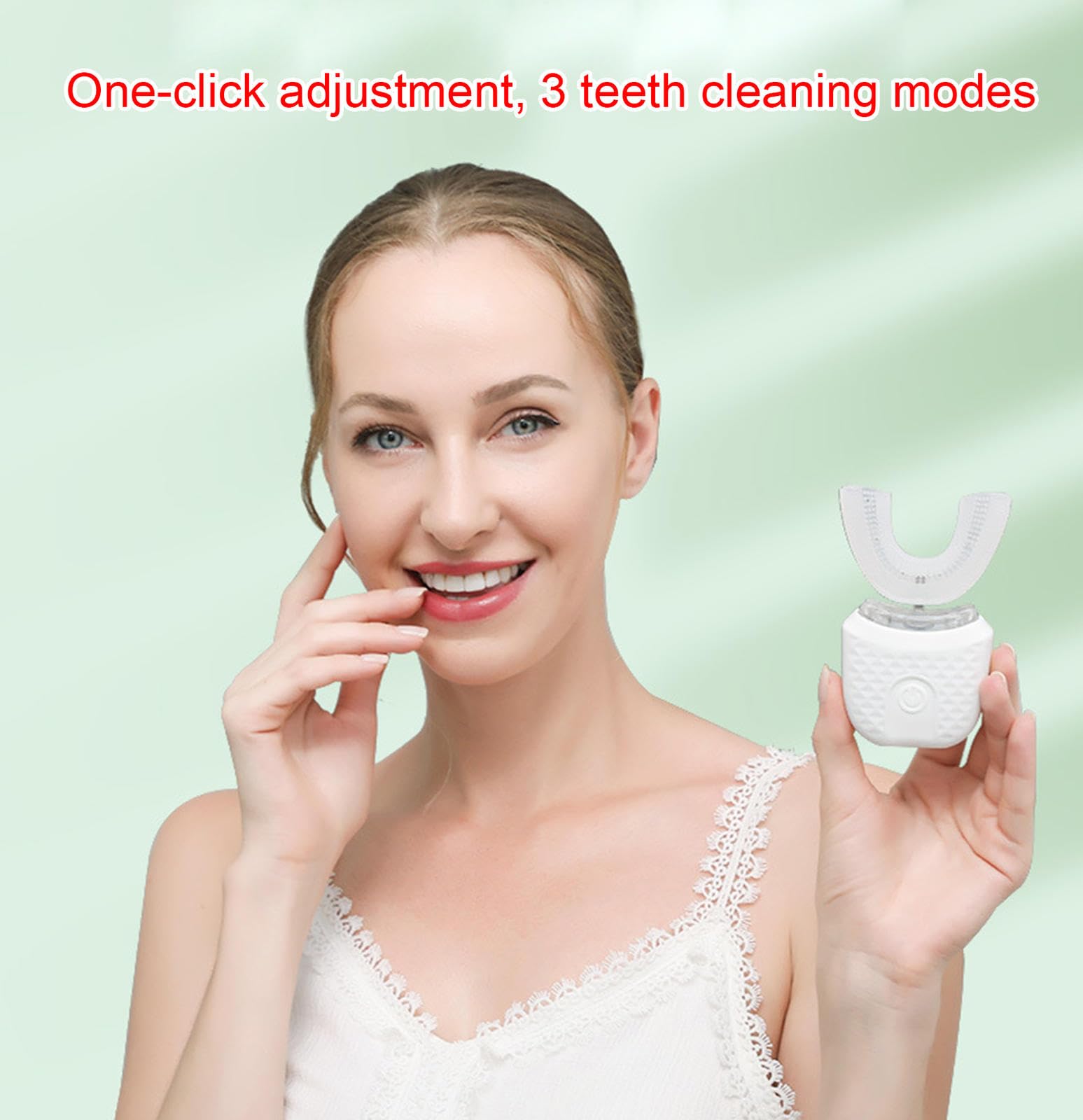Cepillo de Dientes Ultrasónico, Cepillo de Dientes Automático de 360° en Forma de U, Cepillo de Dientes Impermeable IPX7, Cepillo Eléctrico Para Blanquear Los Dientes,C