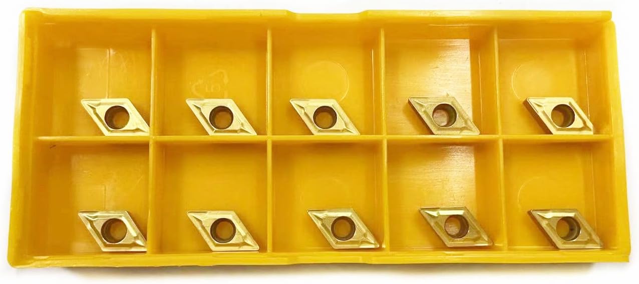 Ruimou10 Pieces DCMT070204(DCMT21.51) Carbide Turning Inserts DCMT Insert Multilayer Coated CNC Lathe Inserts for Lathe Turning Tool