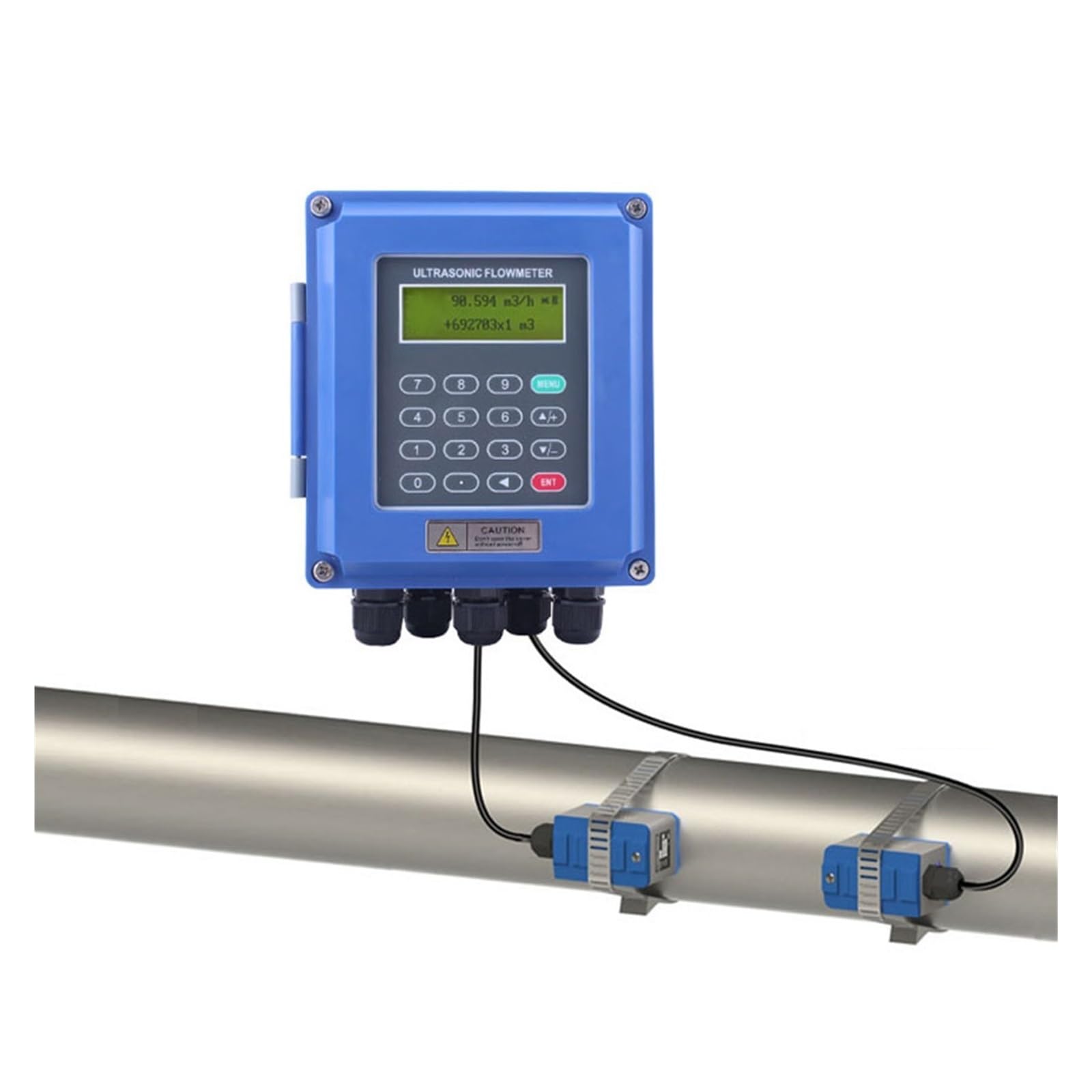 Contador de Agua, Medidor De Flujo De Agua Ultrasónico, Detector De Flujo De Ultrasonido Portátil Digital, Indicador De Aceite Hidráulico Líquido Inteligente, Tasa De Abrazadera De 24VDC , para uso do