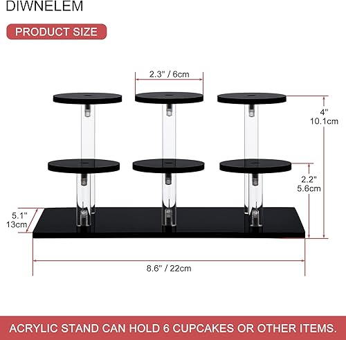 DIWNELEM Soporte acrílico para cupcakes de 6 niveles para colecciones, figuras, cosméticos, joyas, juguetes, organizador de perfumes, estantes disponible en Yaxa Colombia