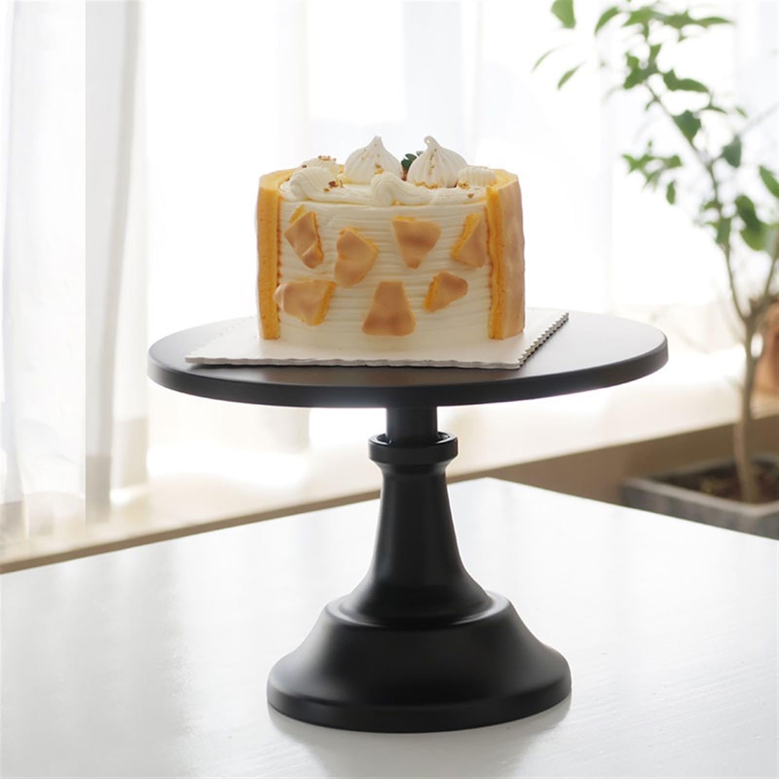 Wieża do ekspozycji ciast 20cm/25cm/30cm Minimalistyczna i modna ekspozycja deserów na wysokich nogach Dim Sum Taca chleb Stojak na ciasta(Biały,30cm)
