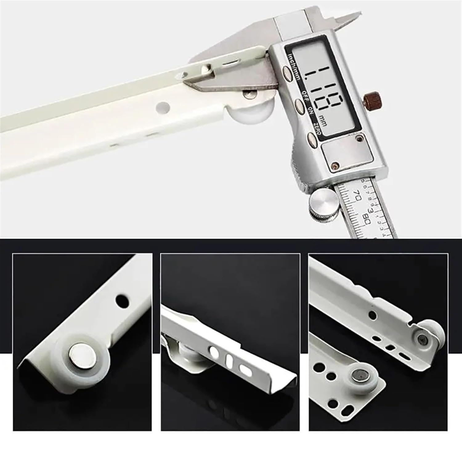 1Pair Mute Two Section Drawer Track Slides Cabinet Rails Thickening(10inch-25cm)