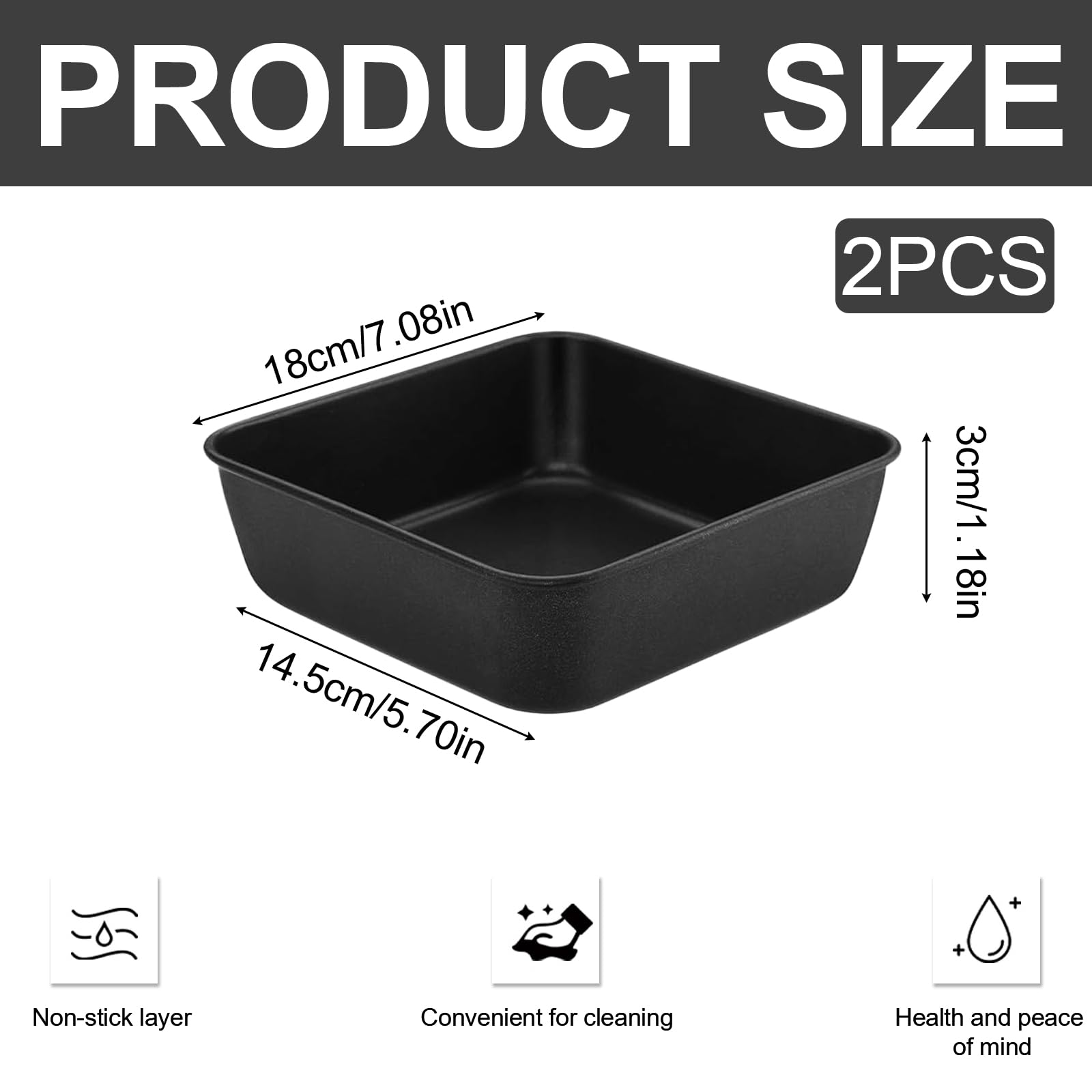 2 Pezzi Teglie Forno Pirofila da Forno Placca Teglia Acciaio Inox Lasagnera sa Sano e Facile da Pulire, Ottimo per Torte, Brownies, Muffin e Altro Ancora